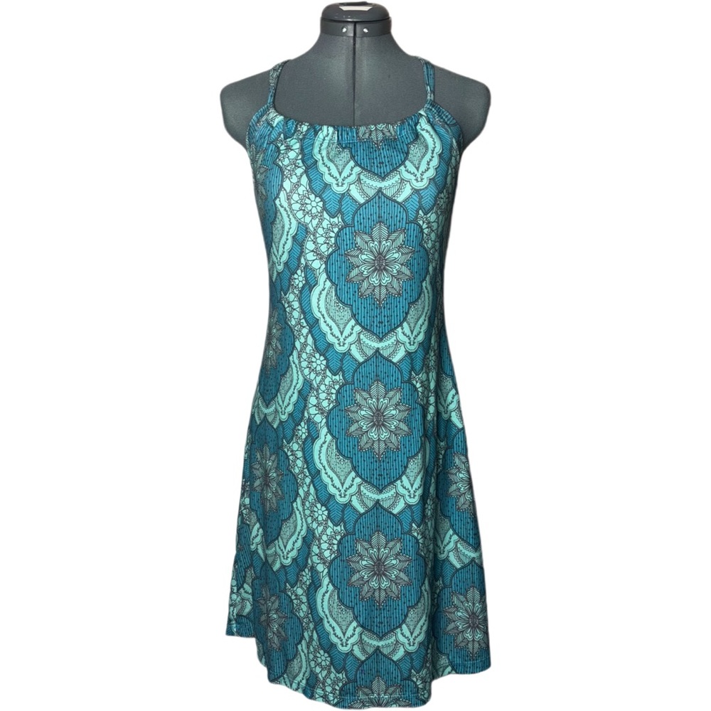 PrAna Quinn Printed Racerback Athletic dress Green Boho‎ Print Women's XS